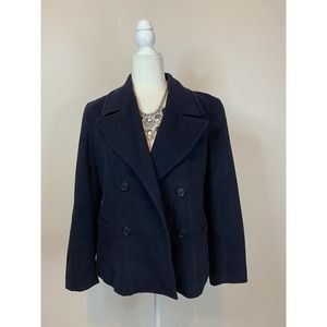 I.NC. size 8 woman black pea coat jacket 0841